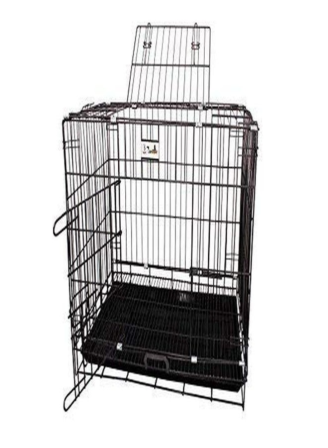KittuPet Double Door Folding Metal Dog Cage with Paw Protector(Size :24 Inch) Black - Image 2
